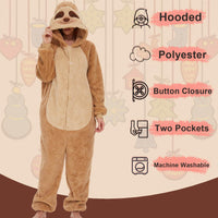 1 x RAW Customer Returns LATH.PIN Pajamas Sloth Tracksuit Unisex Adult Animal Onesie Cosplay Halloween Carnival Costume Women Pajamas Animal Costume Winter - RRP €29.5