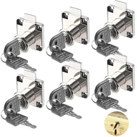 1 x RAW Customer Returns GZLCEU 6 Pack Furniture Lock, Anti-Corrosion Cabinet Lock with 12 Keys for Office Home Shopping Mall Shop Drawer Wardrobe Display Case - RRP €16.13