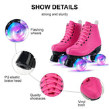 1 x RAW Customer Returns Roller skates for girls women, women s classic retro roller skates, 4 shiny wheels roller skates for men and boys, PU leather adult roller skates for indoor outdoor, ideal for beginners - RRP €45.99