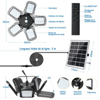 1 x RAW Customer Returns Solar lamps for outdoors and indoors hanging, 1200LM 160LED solar hanging lamps solar lights with remote control and motion detector, 6 modes, IP65 waterproof, 120 adjustable for carport, balcony, garage, fence - RRP €44.36