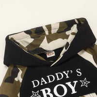 1 x RAW Customer Returns Juflam Baby Boy Camouflage Outfits Set Long Sleeve Daddy s Boy Camo Hoodie Top with Pocket Pants 9-12 Months, Daddy s Boy  - RRP €19.99