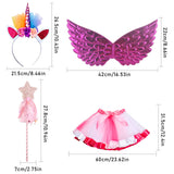 5 x Brand New TOPJOWGA Unicorn Costume Princess Set, Girls Unicorn Princess Dress, Unicorn Cosplay Costumes Children, Unicorn Ballet Skirt Headband Wings Magic Wand for Birthday Cosplay Carnival Halloween - RRP €86.7