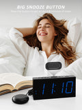 1 x RAW Customer Returns Mesqool Extra Loud Alarm Clock with Bed Shaker, Vibrating Alarm Clock for Heavy Sleepers, Hearing Impaired Deaf Teens, Dual Alarm Clock, Large Display, USB Charger, Dimmer, Snooze - RRP €23.89