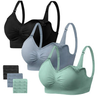 1 x RAW Customer Returns HBselect 3 Pcs Maternity Nursing Bra Seamless Nursing Bra with Additional Bra Extenders Breastfeeding and Sleep Without Wire for Women - RRP €29.99