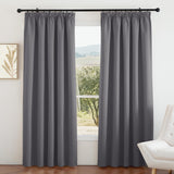 1 x RAW Customer Returns PONY DANCE Blackout Curtains Gathering Tape Curtains 2-Set Extra Wide Curtains with Gathering Tape Curtain Gray Opaque Living Room Curtains, H 228 x W 167 cm - RRP €52.95