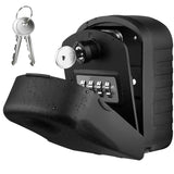 1 x RAW Customer Returns Key safe ENONEO key safe with 4-digit number code with waterproof cover large key box key box wall mounting outside inside for home, car, offices and garages black  - RRP €27.53