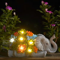 1 x RAW Customer Returns Elephant decoration with solar lamps garden figures garden decoration for outdoors elephants with succulents solar fairy lights Africa decoration living room garden gifts for mom women men balcony decoration - RRP €33.26