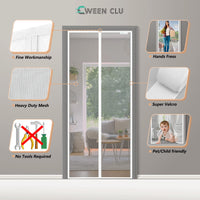 1 x RAW Customer Returns Magnetic mosquito net for doors 150x240cm, latest models, for balconies without drilling, suitable for windows. It closes by itself. White - RRP €26.87