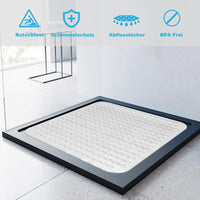 1 x RAW Customer Returns Skin-Friendly Square Shower Mat 80 x 80cm Extra Non-slip Mildew Resistant Machine Washable BPA Free Latex Free - RRP €22.8