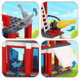 1 x RAW Customer Returns COGO 2 in 1 Fire Station Building Sets with Fire Truck City Fire Building Blocks for Children Construction Toys for Boys and Girls Ages 6-12 178 Pieces - RRP €18.74