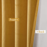 1 x RAW Customer Returns MIULEE Short Curtains 100 Opaque Velvet Short Curtains for Bedroom Opaque Thermal Curtains with Eyelets Cold Protection Blackout Curtain Set of 2 H x W 175 x 140 cm Mustard Yellow - RRP €34.78