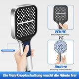 1 x RAW Customer Returns VEHHE Shower Head, High Pressure Shower Head with 7 Modes, Water-Saving Shower Head with Stop Button, One-Hand Control and Silicone Nozzle - RRP €19.99