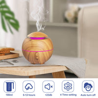 1 x RAW Customer Returns Simpeak Aroma Diffuser 180ml, Fragrance Oil Diffuser USB, Room Fragrance Diffuser for Essential Oils, LED Ultrasonic Diffuser Humidifier, Light Wood - RRP €20.16