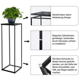 1 x RAW Customer Returns VINCIGANT flower stand plant stand nesting table plant table with metal frame decorative table scratch-resistant, flower stool metal set of 2 black - RRP €55.45