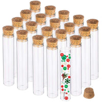 1 x RAW Customer Returns BENECREAT 25PCS 25ml Test Tube with Cork Stopper Clear Flat Mini Glass Bottles Jars for Laboratory, Party Supplies, Candy, Gum, Spices, Beads - RRP €22.74