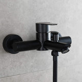 1 x RAW Customer Returns Tecmolog bathroom fittings single-lever shower mixer stainless steel bathtub faucet shower fitting black surface-mounted, black, SNA516B - RRP €63.22