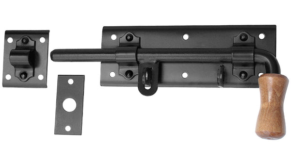 1 x RAW Customer Returns Lock bolt, sliding bolt, bolt latch, door latch, gate latch 280 16 black right  - RRP €15.02