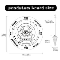 1 x Brand New CREATCABIN Pendulum Board with Crystal Necklace Devil s Eye Moon Phase Wooden Carven Metaphysical Message Board Dowsing Divination Spirit Mat Witchcraft Altar Supplies Kit Wiccan Beginner 7.9inch - RRP €10.55