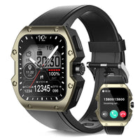 1 x RAW Customer Returns ROGBID MILLE Smartwatch Men with Phone Function, 1.91 Fitness Watch with SpO2 24 7 Heart Rate Monitor, 75 Days Battery 123 Sports Modes 5ATM Waterproof Outdoor Military Sports Watch for Android iOS, Gold - RRP €49.99