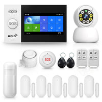 1 x RAW Customer Returns PGST Home Alarm, Wireless Alarm System 4G Security Camera 1080p, Home Anti-Theft Wireless Touchscreen 4.3 cm WiFi Compatible with Alexa Google Home - RRP €186.88