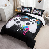 1 x RAW Customer Returns Tbrand Gamepad Bedding Set for Boys and Girls 135 x 200cm White Video Game and Gamepad Bedding Set - RRP €28.99