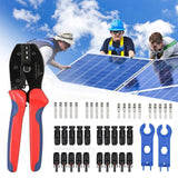 1 x Brand New XTVTX 43pcs solar crimping pliers for solar cable 2.5 4.0 6.0mm , 20pcs male female solar panel cable connector, 1 pair of wrench solar connector, solar system photovoltaic K108 20pcs solar panel cable connector - RRP €33.26