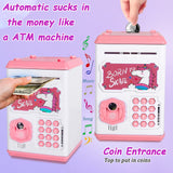 2 x RAW Customer Returns Electronic Money Box Children s ATM Coin Notes Password Safe Digital Money Bank Christmas Birthday Gifts Pink  - RRP €57.98