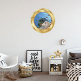 1 x Brand New FORYNXHWIN 4 Pieces 3D Porthole Sticker, 3D Sea Wall Sticker Wall Decal Underwater for Home Decoration 29 x 29 cm  - RRP €22.8