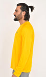 7 x Brand New FULL TIME SPORTS Men s Long Sleeve Polyester T-Shirts, Casual Crew Neck Tops, Pack of 2 Yellow, Light Grey, M  - RRP €193.2