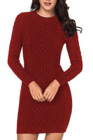 1 x RAW Customer Returns Viottiset Women s Winter Knitted Dress Sweater Dresses with Long Sleeves Ruby S - RRP €43.36