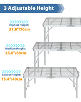 1 x RAW Customer Returns Sportneer Grill Table Outdoor Foldable 90 60cm - Camping Table Foldable 3 Height Adjustable Garden Table Camping Table Light and Portable Small Grill Table for Picnic Camping - RRP €60.49