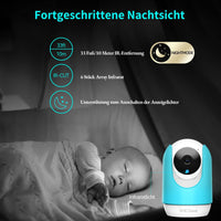 1 x RAW Customer Returns SV3C 2K Baby Monitor with Camera, Temperature Monitoring, Baby Monitor 2.4GHz WiFi Pet Camera, Crying, Sound and Motion Detection, Two-Way Audio Night Vision Compatible with Alexa - RRP €36.29