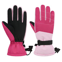 1 x RAW Customer Returns Durio Ski Gloves Children s Waterproof Ski Gloves Warm Gloves Suitable for Children 6-14 Years Pink M 6-11 Years  - RRP €18.99