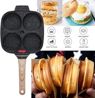 1 x RAW Customer Returns Bobikuke Fried Egg Pan, Pancake Pan with Lid, 4 Hole Eye Pan, Non-Stick Aluminum Pan for Breakfast, for Induction Gas Stoves - RRP €30.59