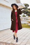 1 x Brand New GRACE KARIN Women s Business Elegant Jacket Plain Winter Autumn Coat V-Neck Lapel Collar Winter Coat Long Sleeve Warm Overcoat Coffee Brown S - RRP €89.27