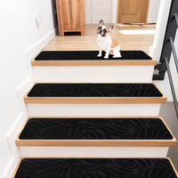 1 x RAW Customer Returns GOYLSER Stair mats for wooden stairs, anti-slip stair carpet treads, felt self-adhesive stair mats inside 15 pieces 76 x 20 cm black banana leaf - RRP €50.41