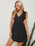 1 x RAW Customer Returns heekpek Summer Dress Women V-Neck Sleeveless Dresses Summer Cotton Mini Dress Short Casual Dress Beach Dress Tank Dress Women with Pockets, Black, XL - RRP €28.04