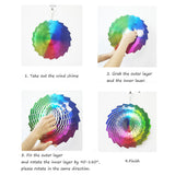 1 x RAW Customer Returns 3D Mandala Wind Chime Stainless Steel Wind Chime 30cm Colorful Rotating Wind Chime Brilliant Colors for Outdoor Indoor Living Room Window Corridor Yard Garden Decoration - RRP €18.14