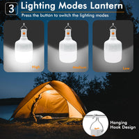 1 x RAW Customer Returns Ledeak 2 Pack LED Camping Lamp, USB Rechargeable Camping Lantern Super Bright Tent Lamp, Battery Operated Camping Light Portable Outdoor Lantern for Camping Fishing Hiking Power Outage Emergency - RRP €15.88