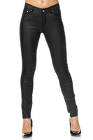 1 x RAW Customer Returns Elara women s trousers faux leather push up effect Chunkyrayan E621 Black-46 3XL  - RRP €34.95