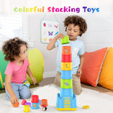 1 x RAW Customer Returns MOONTOY stacking cup baby, stacking tower, stacking cube from 12 months children s toy, Montessori toy from 1-6 year, bathtub and sand toys for indoors, outdoors, educational toy gift - RRP €24.69