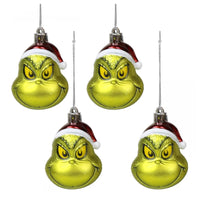 1 x RAW Customer Returns The Grinch Christmas tree ornament, Dr. Seuss Balls Home Decor Hanging Seasonal Decoration Festive Item Pack of 4 - RRP €25.45