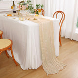 1 x RAW Customer Returns SHACOS 3 Pack Cheesecloth Table Runner Beige 300 x 90 cm Cheesecloth Table Runner Beige Long Gauze Table Runner Washable Muslin Table Runner Boho Wedding Table Runner for Table Decoration Wedding Party Birthday - RRP €15.12