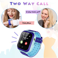 1 x RAW Customer Returns EURHOWING children s smart watch, children s watch GPS call, alarm clock, match game, SOS camera touch screen children s smart watch watch wristwatch 3-15 birthday telephone gift Christmas gifts, blue, one size - RRP €59.99