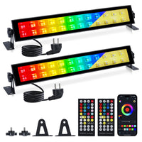 1 x RAW Customer Returns VAYALT RGB LED spotlight, 2 pieces 48W RGB wallwasher light with Bluetooth APP control and dimmable LED bar, IP66 waterproof party lights for DJ disco garden Halloween warm white cold light  - RRP €55.45