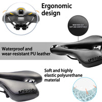 1 x RAW Customer Returns SPGOOD Bicycle Saddle Men Women Comfortable Wide Soft Gel Ergonomic Bicycle Saddle with Cover Wrench for Mountain Bike MTB Trekking Road Bike Exercise Bike E-Bike Bicycle Seat 27 16cm - RRP €20.08