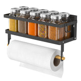 1 x RAW Customer Returns ARVINKEY Spice Rack Magnetic Shelf, Foldable Refrigerator Magnetic Spice Holder, Wall Mounted Spice Organizer Hanging Spice Rack with Paper Towel Holder Roll Hook - RRP €20.16