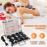 1 x RAW Customer Returns Hot Stone Massage Set, 21 Pieces Hot Stone Massage Set with Heater, Massage Stone in a Portable Heating Case, Basalt Stones Suitable for Home Use, Spa, Massage Therapy Relaxation 21 Pieces  - RRP €57.0