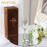 1 x RAW Customer Returns NUPTIO Champagne Glasses 18th Birthday Gifts Gift Ideas with Wooden Box Gold Birthday Engraved Glasses for Woman Boy Girl Prosecco Champagne Flutes Gift Box Son Girlfriend 7.04oz - RRP €21.98