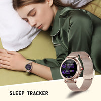 1 x RAW Customer Returns Smartwatch women with telephone function receive make calls , 1.2 round HD display, women s fitness watch with sleep tracker, calorie tracker, waterproof, 100 sports modes sports watch for Android IOS - RRP €45.49